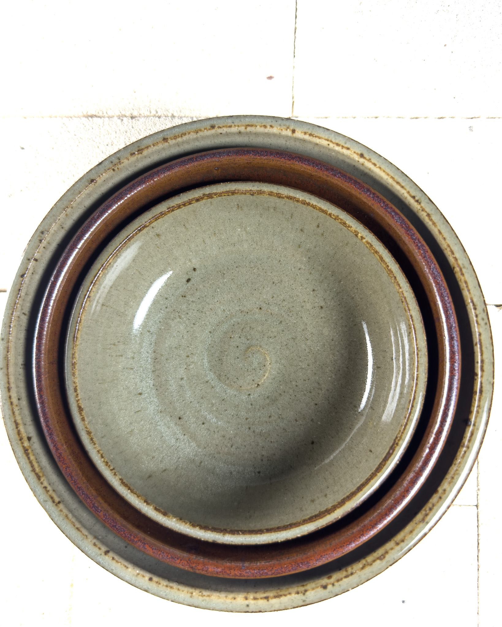 Tenmoku and Earth Large Bowl Set of 3 thumbnail