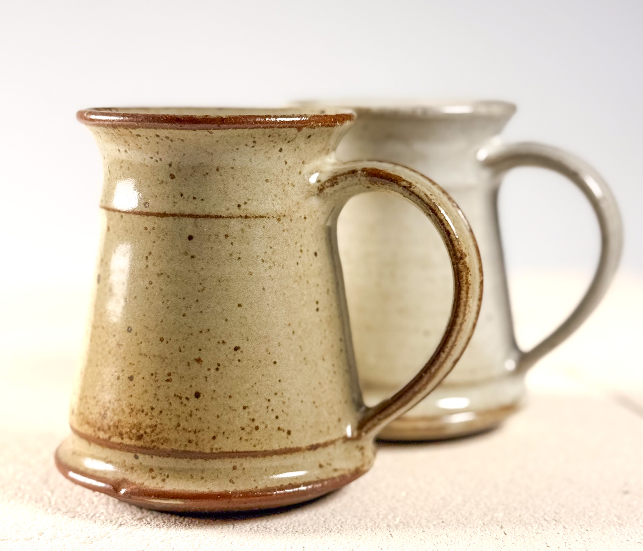 Speckled White and Cream Beer Mug Set