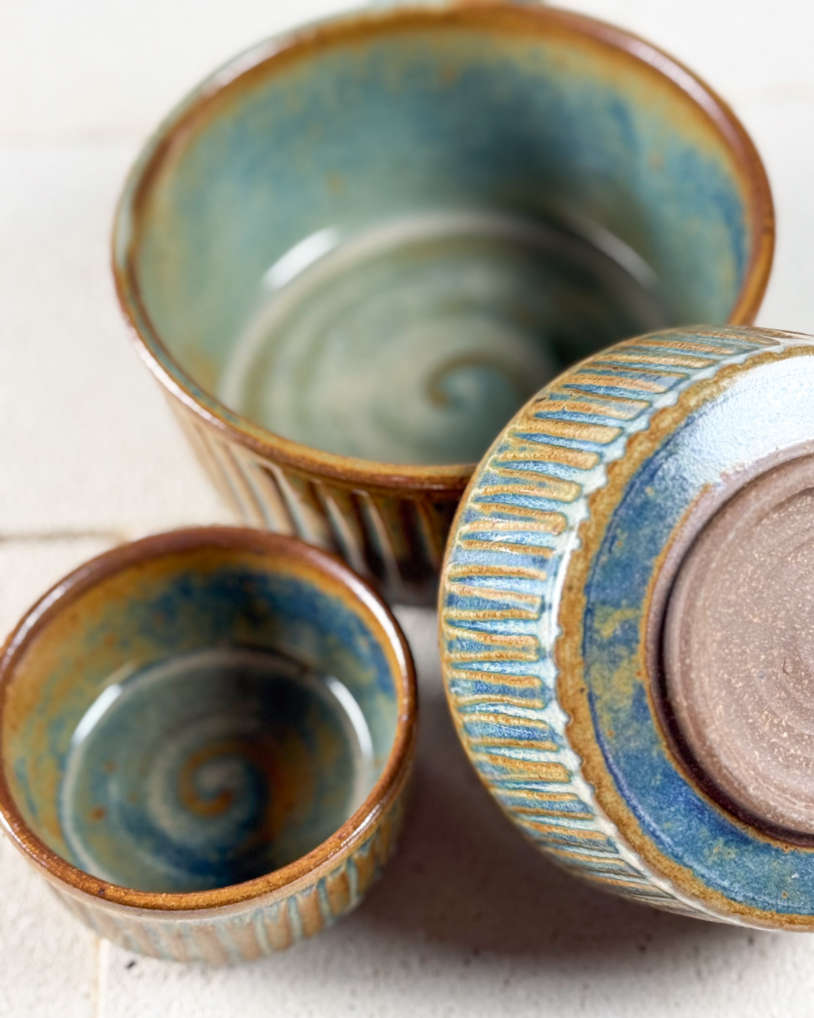 Twilight Earth Carved Bowl – Set of 3