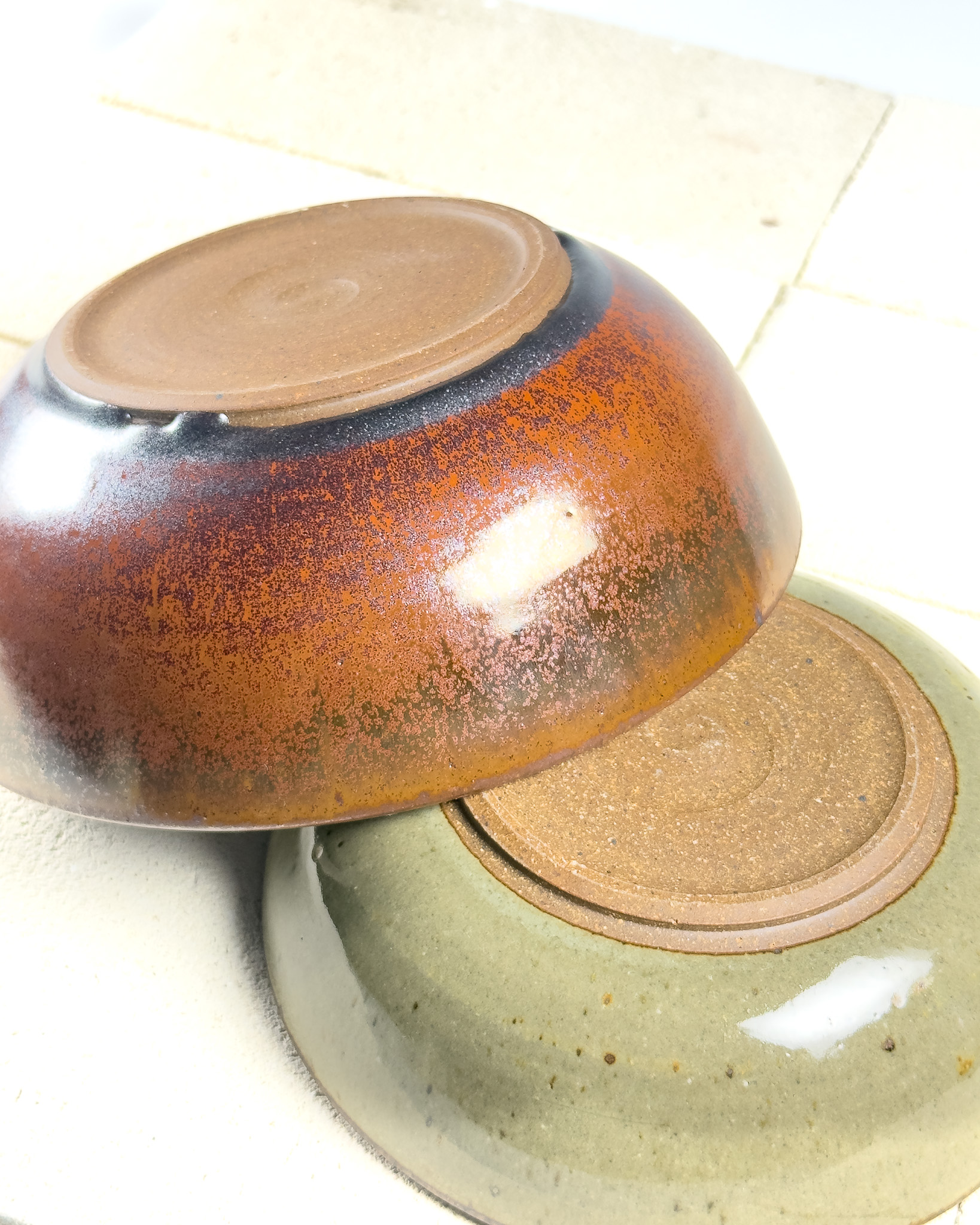 Tenmoku and Earth Large Bowl Set of 3 thumbnail