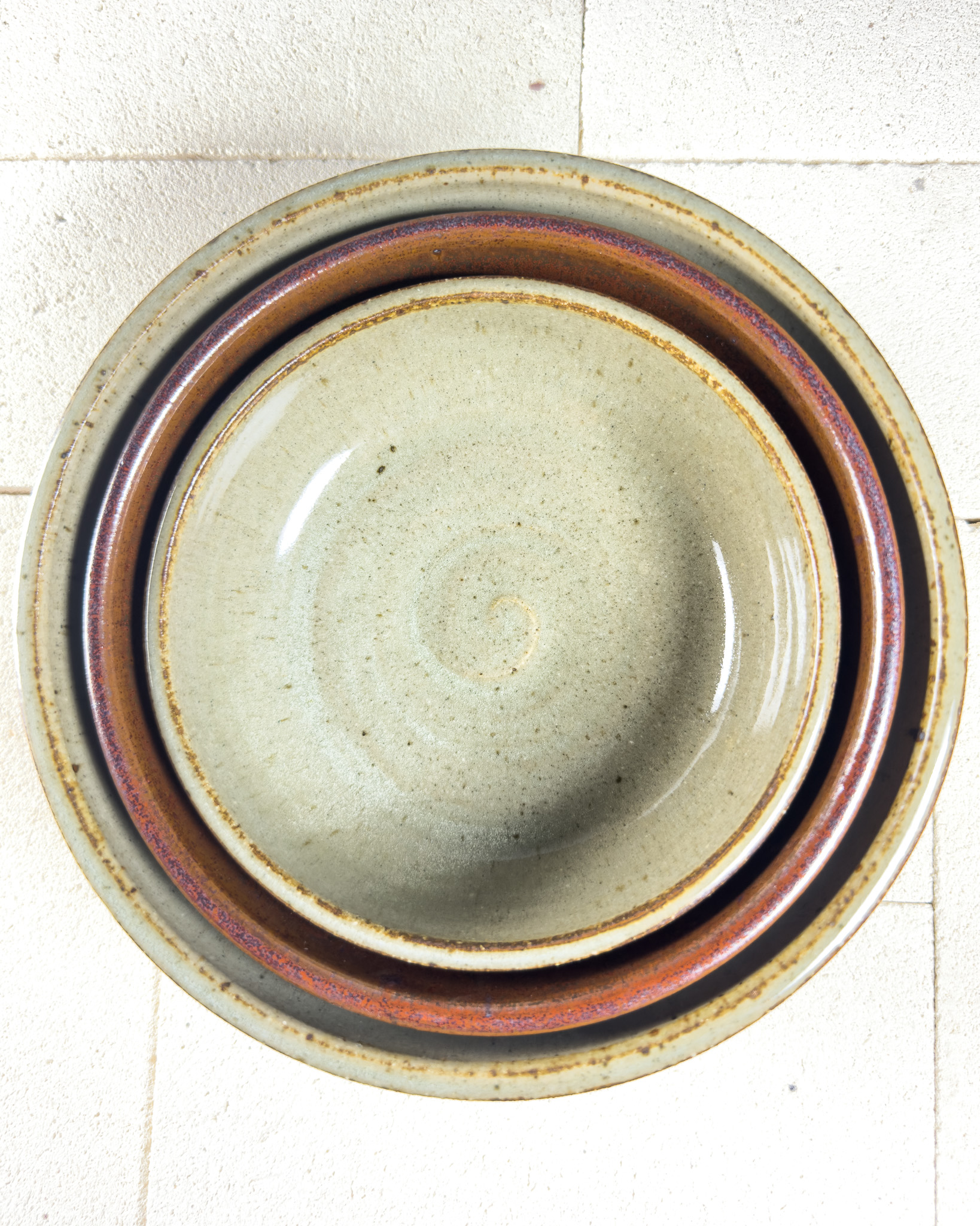 Tenmoku and Earth Large Bowl Set of 3 thumbnail